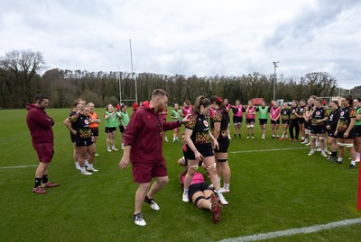 010426 - Wales Women Rugby Training Session - The Wales Women squad during training ahead of the start of the Women’s 6 Nations