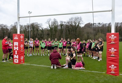 010426 - Wales Women Rugby Training Session - The Wales Women squad during training ahead of the start of the Women’s 6 Nations