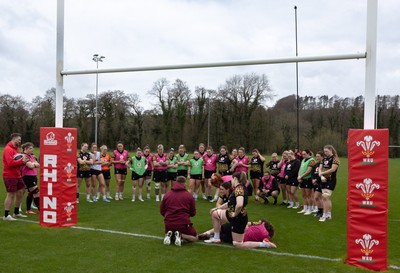010426 - Wales Women Rugby Training Session - The Wales Women squad during training ahead of the start of the Women’s 6 Nations