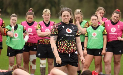 010426 - Wales Women Rugby Training Session - The Wales Women squad during training ahead of the start of the Women’s 6 Nations