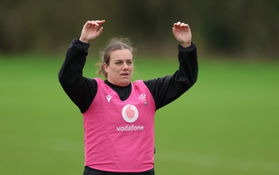 010426 - Wales Women Rugby Training Session - Carys Phillips during training ahead of the start of the Women’s 6 Nations