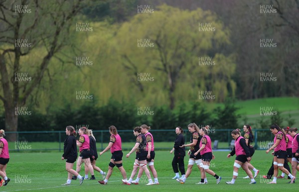010426 - Wales Women Rugby Training Session - The Wales Womens squad during training ahead of the start of the Women’s 6 Nations