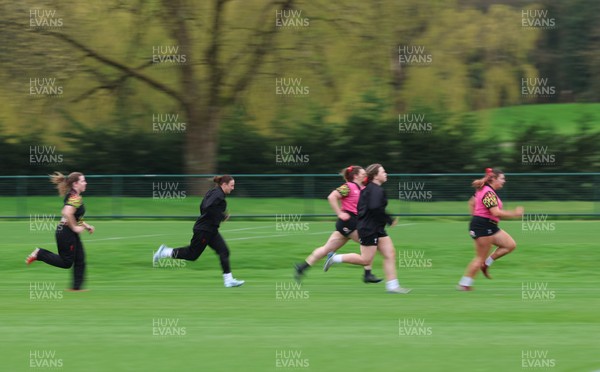 010426 - Wales Women Rugby Training Session - The Wales Womens squad during training ahead of the start of the Women’s 6 Nations