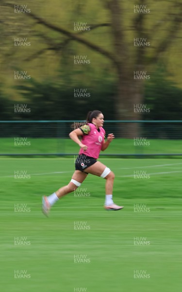 010426 - Wales Women Rugby Training Session - Jorja Aiono during training ahead of the start of the Women’s 6 Nations