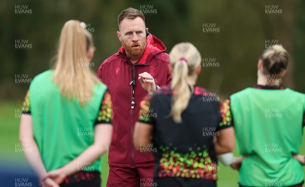 010426 - Wales Women Rugby Training Session - Tyrone Holmes during training ahead of the start of the Women’s 6 Nations