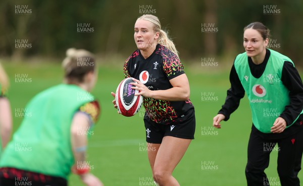 010426 - Wales Women Rugby Training Session - Seren Singleton during training ahead of the start of the Women’s 6 Nations