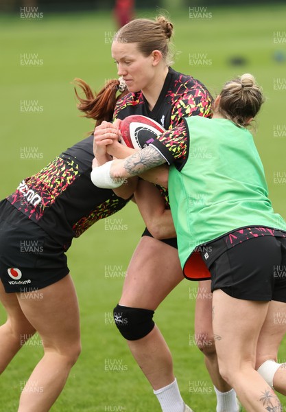 010426 - Wales Women Rugby Training Session - Carys Cox during training ahead of the start of the Women’s 6 Nations
