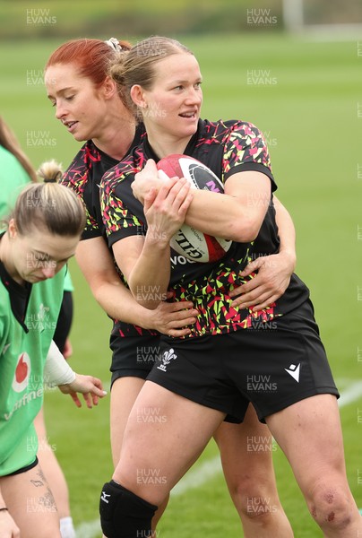 010426 - Wales Women Rugby Training Session - Carys Cox during training ahead of the start of the Women’s 6 Nations