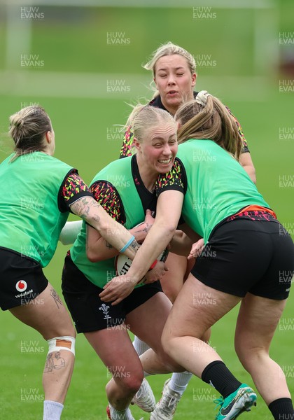 010426 - Wales Women Rugby Training Session - Nikita Prothero during training ahead of the start of the Women’s 6 Nations