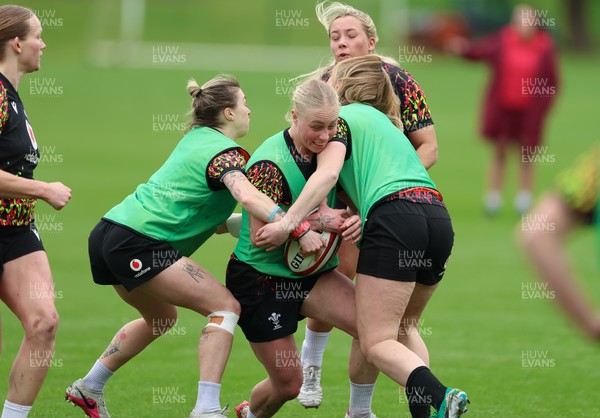 010426 - Wales Women Rugby Training Session - Nikita Prothero during training ahead of the start of the Women’s 6 Nations