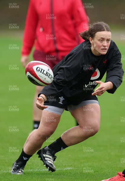 010426 - Wales Women Rugby Training Session - Lleucu George during training ahead of the start of the Women’s 6 Nations