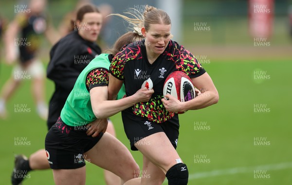 010426 - Wales Women Rugby Training Session - Carys Cox during training ahead of the start of the Women’s 6 Nations