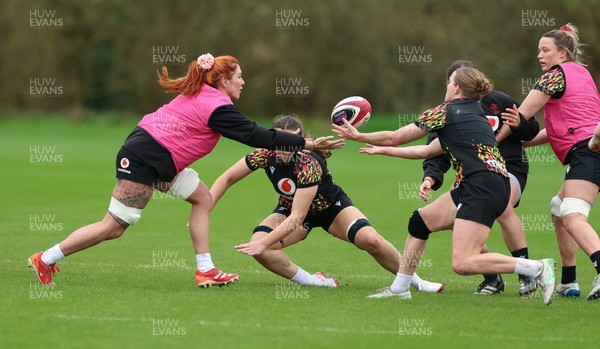 010426 - Wales Women Rugby Training Session - Georgia Evans during training ahead of the start of the Women’s 6 Nations