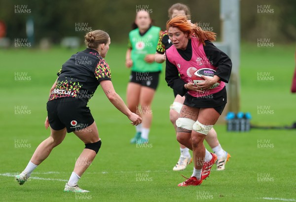 010426 - Wales Women Rugby Training Session - Georgia Evans during training ahead of the start of the Women’s 6 Nations