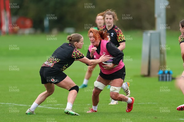 010426 - Wales Women Rugby Training Session - Georgia Evans during training ahead of the start of the Women’s 6 Nations