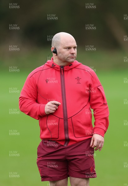010426 - Wales Women Rugby Training Session - Sean Lynn, Wales Women head coach during training ahead of the start of the Women’s 6 Nations