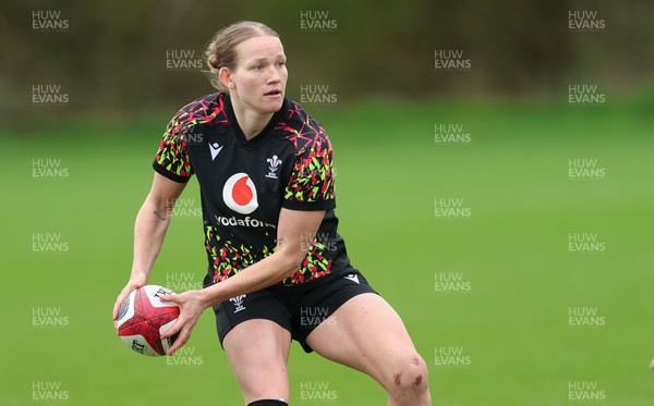 010426 - Wales Women Rugby Training Session - Carys Cox during training ahead of the start of the Women’s 6 Nations