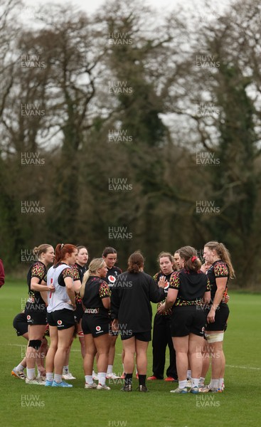 010426 - Wales Women Rugby Training Session - The Wales Women squad during training ahead of the start of the Women’s 6 Nations