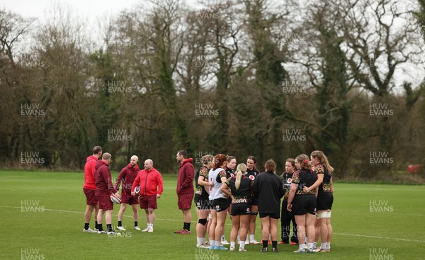 010426 - Wales Women Rugby Training Session - The Wales Women squad during training ahead of the start of the Women’s 6 Nations