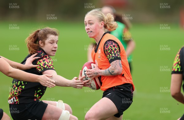 010426 - Wales Women Rugby Training Session - Nikita Prothero during training ahead of the start of the Women’s 6 Nations