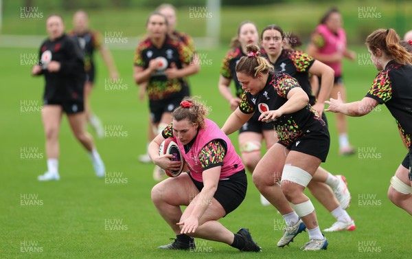 010426 - Wales Women Rugby Training Session - Gwenllian Pyrs during training ahead of the start of the Women’s 6 Nations