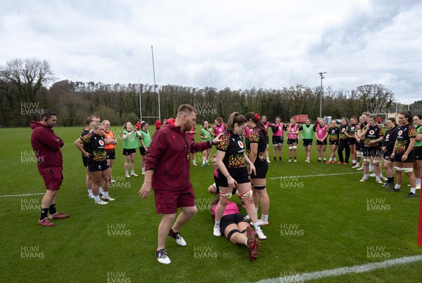 010426 - Wales Women Rugby Training Session - The Wales Women squad during training ahead of the start of the Women’s 6 Nations