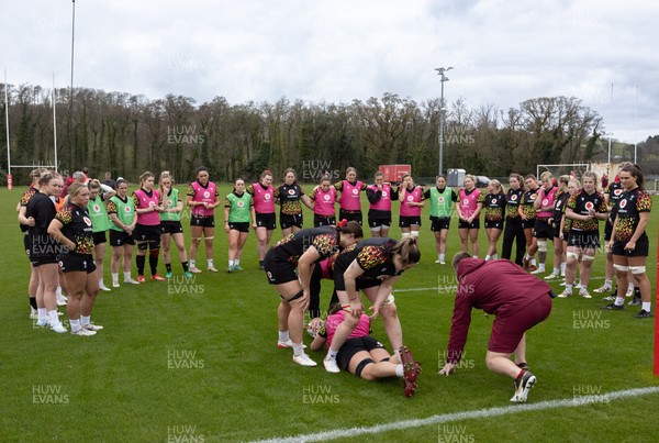 010426 - Wales Women Rugby Training Session - The Wales Women squad during training ahead of the start of the Women’s 6 Nations