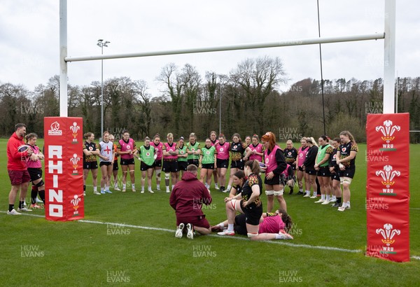 010426 - Wales Women Rugby Training Session - The Wales Women squad during training ahead of the start of the Women’s 6 Nations