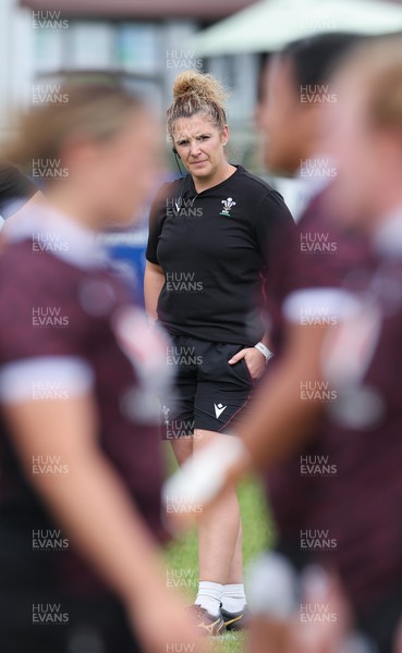 011123 - Wales Women Rugby Training Session - Coach Catrina Nicholas-McLaughlin during a training session ahead of their final WXV1 match against Australia