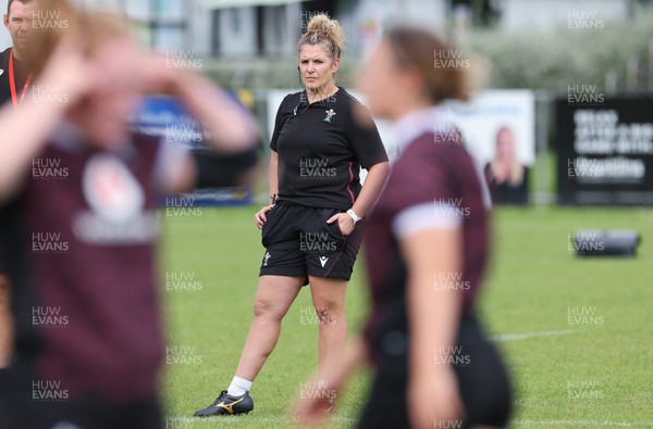 011123 - Wales Women Rugby Training Session - Coach Catrina Nicholas-McLaughlin during a training session ahead of their final WXV1 match against Australia