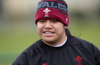 020424 - Wales Women’s Rugby Training Session - Sisilia Tuipulotu during a training session ahead of Wales’ next Women’s 6 Nations match against Ireland