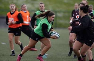 020424 - Wales Women’s Rugby Training Session - Gwennan Hopkins during a training session ahead of Wales’ next Women’s 6 Nations match against Ireland