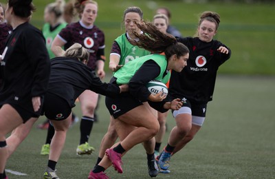 020424 - Wales Women’s Rugby Training Session - Gwennan Hopkins during a training session ahead of Wales’ next Women’s 6 Nations match against Ireland