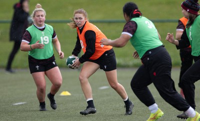 020424 - Wales Women’s Rugby Training Session - Niamh Terry during a training session ahead of Wales’ next Women’s 6 Nations match against Ireland