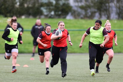 020424 - Wales Women’s Rugby Training Session - Jenni Scoble during a training session ahead of Wales’ next Women’s 6 Nations match against Ireland