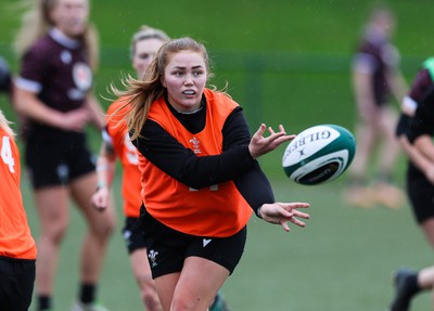 020424 - Wales Women’s Rugby Training Session - Niamh Terry during a training session ahead of Wales’ next Women’s 6 Nations match against Ireland