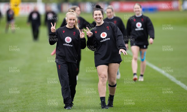 020424 - Wales Women’s Rugby Training Session - Catherine Richards and Shona Wakley during a training session ahead of Wales’ next Women’s 6 Nations match against Ireland