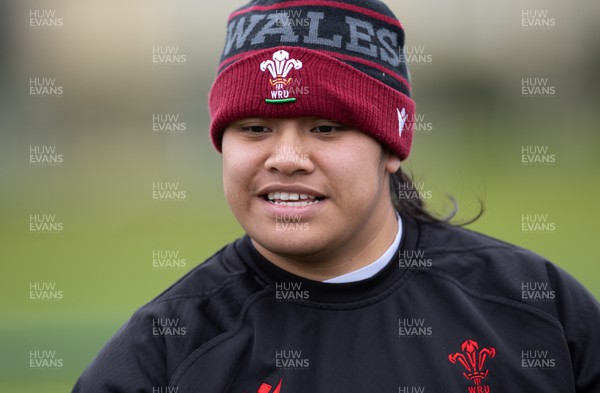 020424 - Wales Women’s Rugby Training Session - Sisilia Tuipulotu during a training session ahead of Wales’ next Women’s 6 Nations match against Ireland