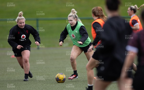 020424 - Wales Women’s Rugby Training Session - Alex Callender warms up with a game of football during a training session ahead of Wales’ next Women’s 6 Nations match against Ireland