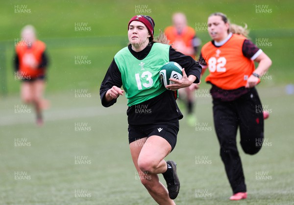 020424 - Wales Women’s Rugby Training Session - Bryonie King during a training session ahead of Wales’ next Women’s 6 Nations match against Ireland