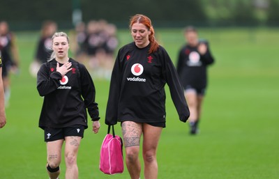 030426 - Wales Women Rugby Training session - Keira Bevan and Georgia Evans during training ahead of the start of the Women’s 6 Nations