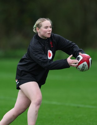 030426 - Wales Women Rugby Training session - Savannah Picton-Powell during training ahead of the start of the Women’s 6 Nations