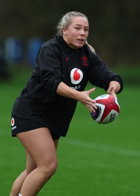 030426 - Wales Women Rugby Training session - Kelsie Webster during training ahead of the start of the Women’s 6 Nations