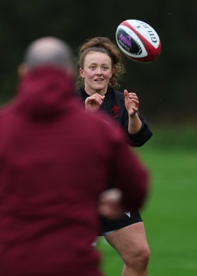 030426 - Wales Women Rugby Training session - Lleucu George during training ahead of the start of the Women’s 6 Nations