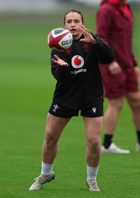 030426 - Wales Women Rugby Training session - Kayleigh Powell during training ahead of the start of the Women’s 6 Nations