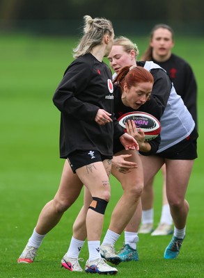 030426 - Wales Women Rugby Training session - Lisa Neumann during training ahead of the start of the Women’s 6 Nations
