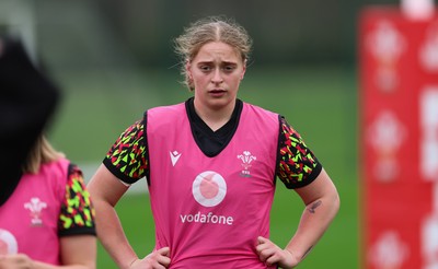 030426 - Wales Women Rugby Training session - Tilly Vucaj during training ahead of the start of the Women’s 6 Nations