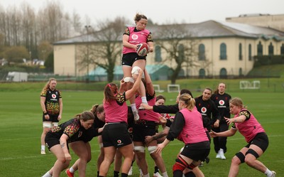 030426 - Wales Women Rugby Training session - Alisha Joyce during training ahead of the start of the Women’s 6 Nations