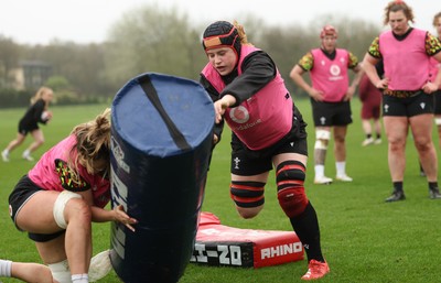 030426 - Wales Women Rugby Training session - Bethan Lewis during training ahead of the start of the Women’s 6 Nations