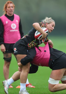 030426 - Wales Women Rugby Training session - Kelsie Webster during training ahead of the start of the Women’s 6 Nations